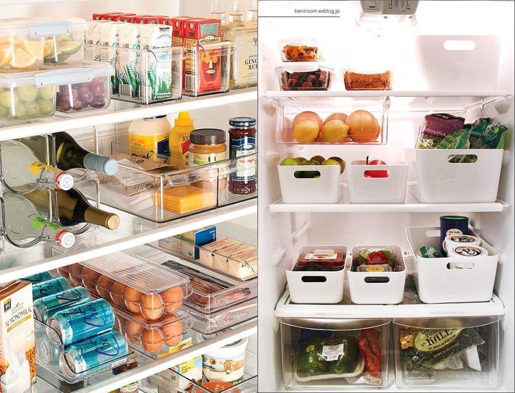Neveras con todos los alimentos organizados